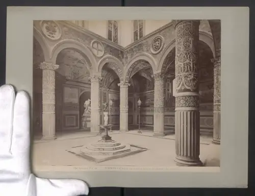 Fotografie Ed. Alinari, Ansicht Firenze, Palazzo Vecchio Della Signoria il Cortile, Grossformat 32 x 24cm