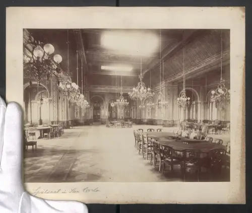 Fotografie unbekannter Fotograf, Ansicht Monte Carlo, Spielsaal im Casino San Carlo, Grossformat 29 x 24cm