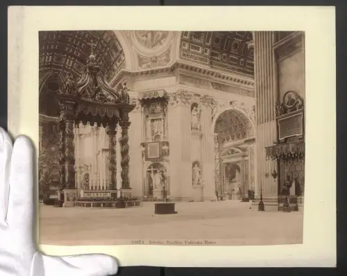 Fotografie unbekannter Fotograf, Ansicht Roma, Unternio Basilica Vaticana, Grossformat 31 x 24cm