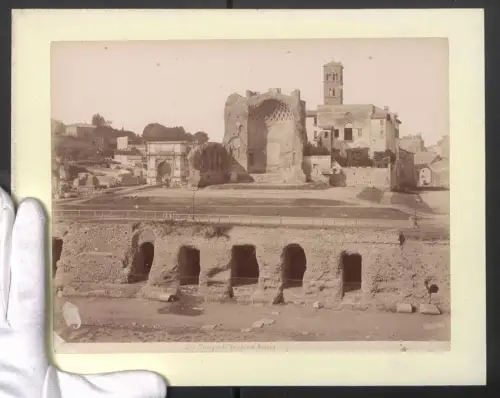 Fotografie unbekannter Fotograf, Ansicht Roma, Tempio di Venere, Grossformat 31 x 24cm