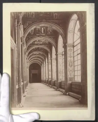 Fotografie unbekannter Fotograf, Ansicht Roma, Loggia di Giovanni da Udine Vaticano, Grossformat 24 x 31cm