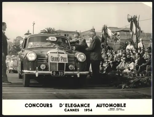 Fotografie Max & Helga von Schaumburg-Lippe Original Autograph, Mercedes Benz Concours D'Elegance Automobile Cannes 1954