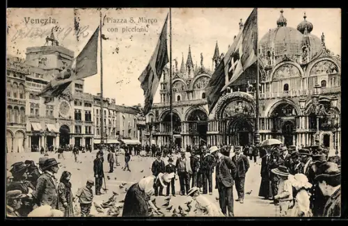 AK Venezia, Piazza S. Marco con piccioni