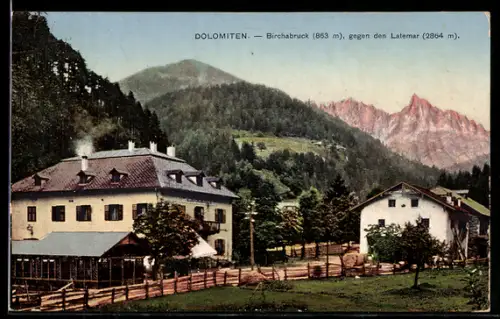 AK Birchabruck /Dolomiten, Blick gegen den Latemar