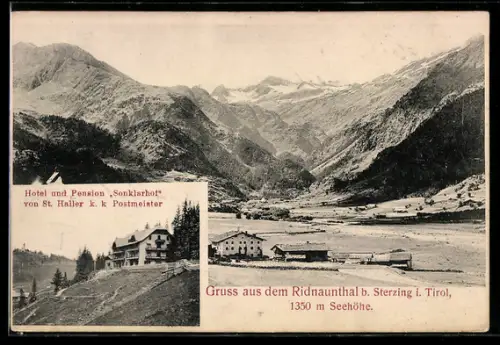 AK Sterzing i. Tirol, Ridnaunthal, Hotel und Pension Sonklarhof von St. Haller