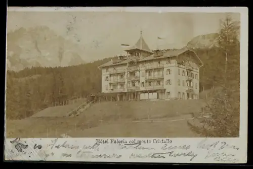 Foto-AK Cortina d`Ampezzo, Hotel Faloria col monte Cristallo