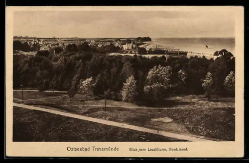 AK Travemünde, Blick vom Leuchtturm auf den Nordstrand