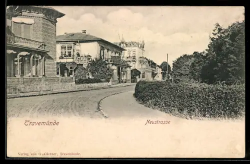 AK Travemünde, Ortsansicht mit Neustrasse