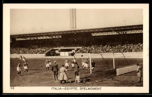AK Olympia 1928, Italia-Egypte, Spelmoment, Fussball