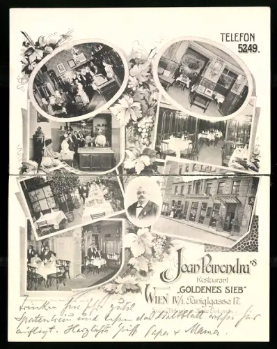 Klapp-AK Wien, Jean Powondra`s Restaurant Goldenes Sieb, Paniglgasse 17, Innenansichten