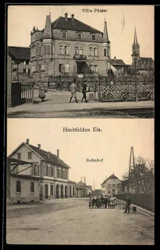 AK Hochfelden /Els., Bahnhof, Villa Pfister