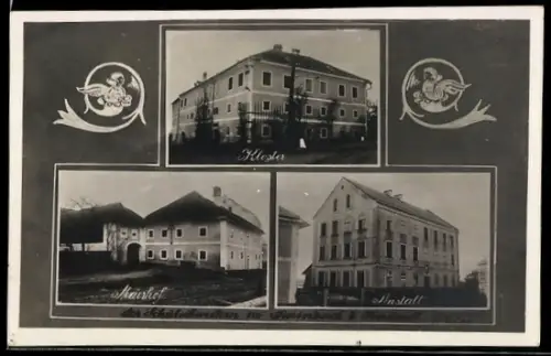 AK Rainbach im Mühlkreis, Gasthaus Meierhof, Kloster und Anstalt