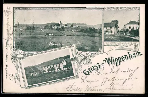 AK Wippenham, Restaurant, Kirchenplatz, Blick in den Ort