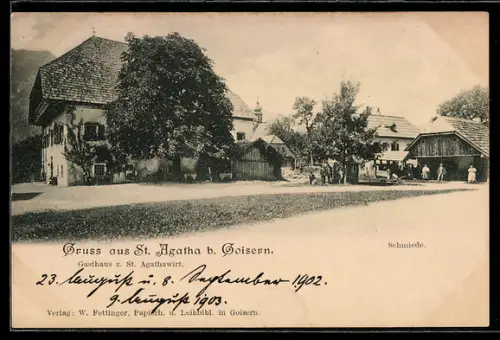 AK St. Agatha bei Goisern, Gasthaus z. St. Agathawirt