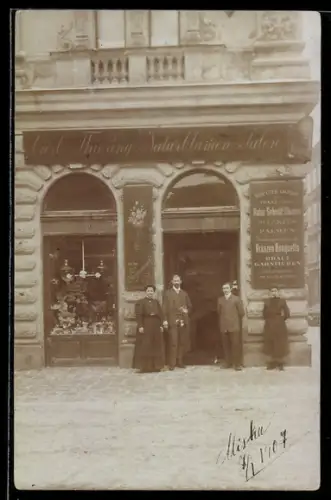 Foto-AK Wien, Naturblumen-Salon Carl Thiering, Josefstädter Strasse 89