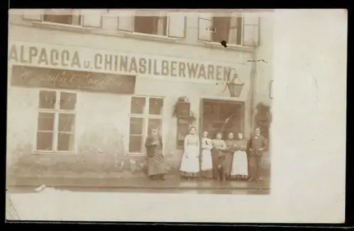 Foto-AK Wien, Alpacca & Silberwaren in der Mollardgasse, um 1900