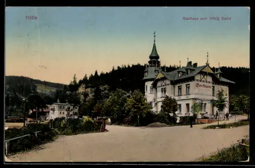 AK Hölle, Gasthaus zum König David in der Aussenansicht