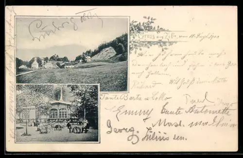 AK Zill, Gasthaus, Ortspartie
