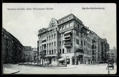 AK Berlin-Schöneberg, Gebäudeansicht in der Westarp-Strasse, Ecke Münchener Strasse