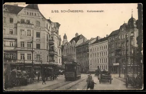 AK Schöneberg, Strassenbahn in der Kolonnenstrasse