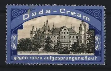 Reklamemarke Schwerin, Dada-Cream, Schlossansicht