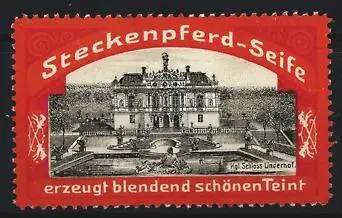 Reklamemarke Schloss Lindenhof, Steckenpferd-Seife, Schlossansicht