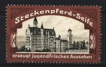 Reklamemarke Schloss Neuschwanstein, Steckenpferd-Seife, Schlossansicht
