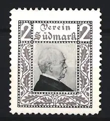 Reklamemarke Verein Südmark, Profil von Otto von Bismarck