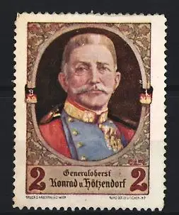 Reklamemarke Generaloberst Konrad v. Hötzendorf, Porträt