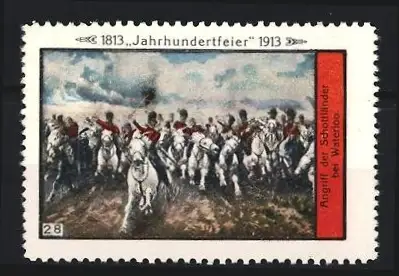 Reklamemarke Jahrhundertfeier 1913, Angriff der Schottländer bei Waterloo