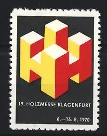 Reklamemarke Klagenfurt, 19. Holzmesse 1970, geometrische Figuren