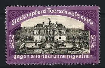 Reklamemarke Kgl. Schloss Unterhof, Steckenpferd-Teerschwefelseife, Schlossansicht