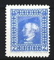 Reklamemarke Portrait von Richard Wagner im Profil