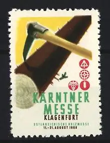 Reklamemarke Klagenfurt, Kärntner Messe 1960, Axt und Baumstamm