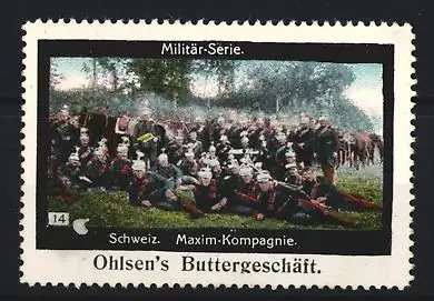 Reklamemarke Schweiz, Ohlsen`s Buttergeschäft, Militär-Serie mit Soldaten