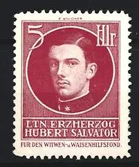 Reklamemarke Erzherzog Hubert Salvator, Witwen- und Waisenhilfsfond