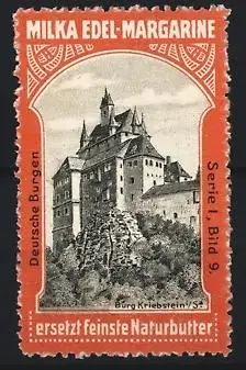 Reklamemarke Burg Kriebstein, Milka, Edel-Margarine, Deutsche Burgen Serie 1 Bild 9