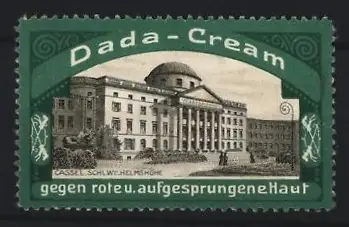 Reklamemarke Cassel, Dada-Cream, Hautcreme, Schloss Wilhelmshöhe