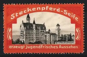 Reklamemarke Schloss Neuschwanstein, Steckenpferd-Seife, Schlossabbildung