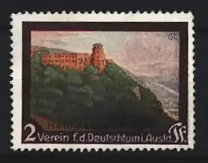 Reklamemarke Heidelberg, Verein f.d. Deutschtum i. Ausland, Schlossansicht