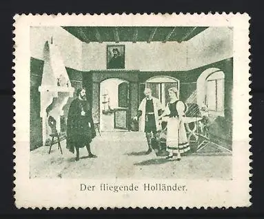 Reklamemarke Der fliegende Holländer, Bühnenbild mit Figuren