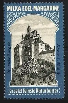 Reklamemarke Deutsche Burgen, Milka, Edel-Margarine, Burg Kriebstein