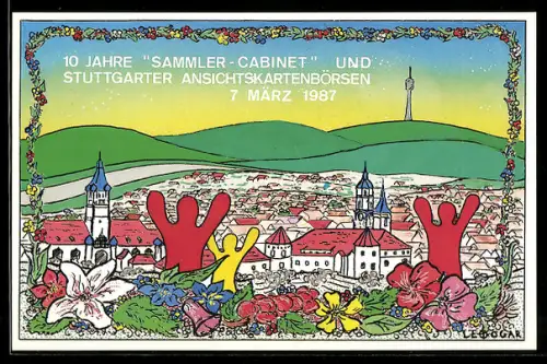 AK Stuttgart, 10 Jahre Sammler-Cabinet und Ansichtskartenbörse im März 1987