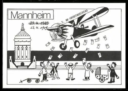 AK Mannheim, 3. Ansichtskartengrosstauschtag in der Kaschemme im Hauptbahnhof, Ansichtskartenbörse