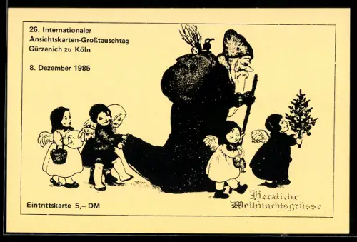 AK Köln, 26. Internationaler Ansichtskarten-Grosstauschtag 1985, Historische Weihnachtskarte