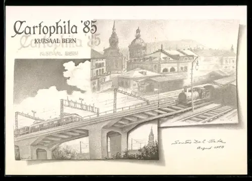 AK Bern, Ansichtskartenbörse Cartophilia 1985, Zwischen Gegenwart und Vergangenheit