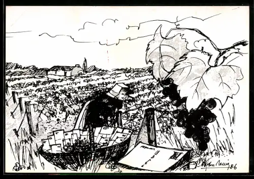 AK Nantes, 1er Salon de la Carte Postale Moderne au Pays du Muscadet 1986