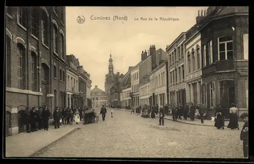 AK Comines /Nord, La Rue de la République