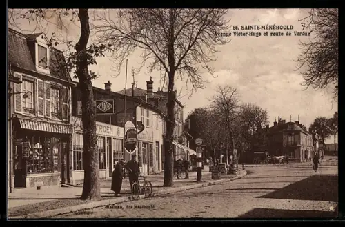 AK Sainte-Ménéhould, Avenue Victor-Hugo et route de Verdun