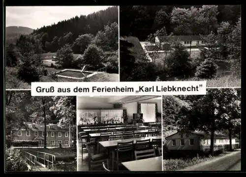 AK Schmiedeberg /Erzgeb, Ferienheim Karl Liebknecht des VEB Waggonbau Dessau, Speisesaal